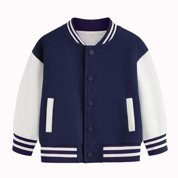 REDARER Kids Color Block Baseball Jacket, Long Sleeve Autumn Spring Coat for Boys and Girls, Casual Top Clothes,Size:13-14 Years