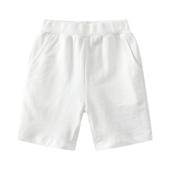 REDARER Kids' Cotton Casual Shorts, Elastic Waist Solid Color Summer Sport Shorts for Boys & Girls,12-13 Years
