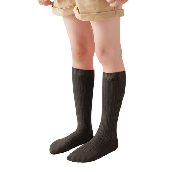 REDARER Kids' Cotton Crew Socks - Solid Color Stackable Socks for Boys & Girls, Fun Striped Toddler Dress Socks