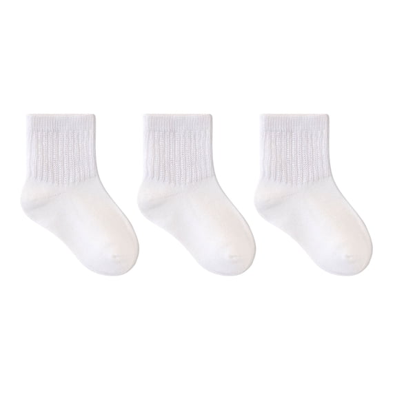 REDARER Kids Crew Socks 3-Pack - Soft Cotton Athletic Socks for Boys & Girls, Comfortable Stretchy Socks for Sports & Everyday Wear