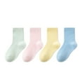 thumbnail image 1 of REDARER Kids Crew Socks 4-Pack, Soft Ankle Socks for Girls with Non- Grip, Everyday School Athletic Play Socks,Size:5-8 Years, 1 of 2
