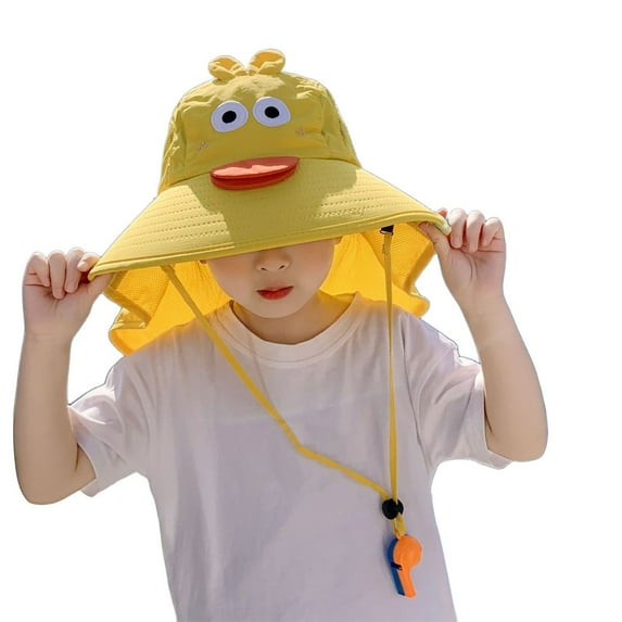 REDARER Kids Dinosaur Sun Hat, Wide Brim Beach Hat with Mesh Neck Flap & Adjustable Chin Strap UV Protection,2-6 Years