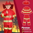 REDARER Kids Fireman Role Play Set 3 Piece Firefighter Outfit with Hat ...
