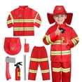 REDARER Kids Fireman Role Play Set with Fabric and Toy Props for Boys ...