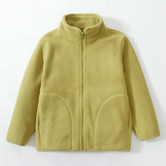 REDARER Kids Jacket, Solid Color Stand Collar Zipper Hoodie for Boys and Girls, Warm School Top with Pockets for Autumn Winter,18-24 Months