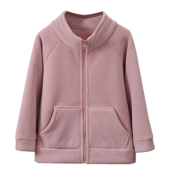 REDARER Kids Jacket, Warm Hooded Plush Lined Thickened Coat, Cozy Soft Casual Outerwear for School Uniform and Daily Wear,Size:6-7 Years