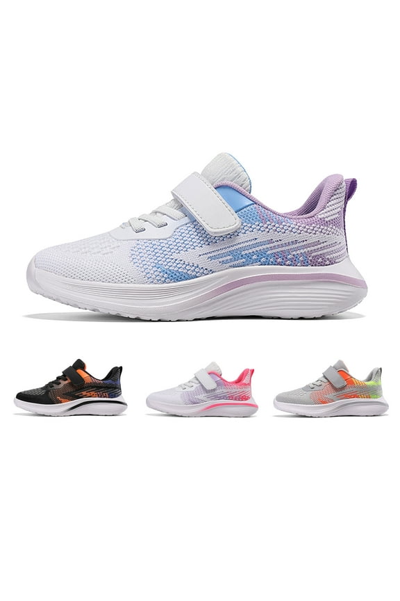 Kids' Fly Woven Running Shoes - Lightweight Breathable Trainers for Indoor & Outdoor, Non- Tennis Casual Sneakers,Color:White,Size:10.5-11 Years