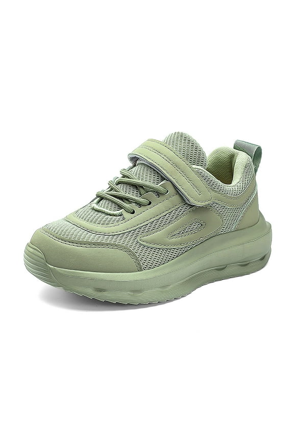 Kids' Flying Woven Sneakers - Breathable Mesh School Shoes for Boys & Girls with Soft Sole,Color:Q11 Green,Size:12-12.5 Years