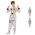 thumbnail image 1 of REDARER Kids Full Zip Astronaut Jumpsuit Adjustable Waist Strap Patch Decor Cosplay Outfit for Halloween Carnival Stage Performance Pretend Role Play Dress Up,5-6 Years, 1 of 9