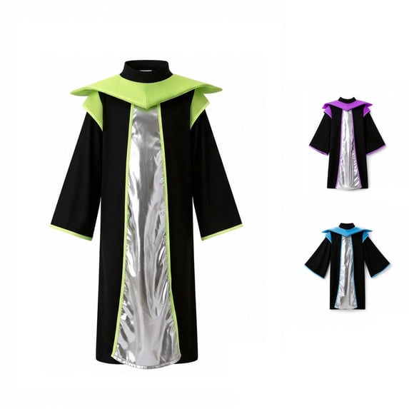 REDARER Kids Galactic Alien Cosplay Robe for Halloween Fancy Dress Stage Performance Role Play Party Outfit,9-10 Years