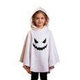 thumbnail image 1 of REDARER Kids Ghost Cosplay Poncho Hooded Cape with Spooky Face Print for Halloween Party Trick or Treat Dress Up Role Play Fancy Dress Outfit,5-6 Years, 1 of 3