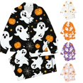 thumbnail image 1 of REDARER Kids Ghost Pumpkin Halloween 2 Piece Pajama Set Long Sleeve Button Down Sleep Outfit for Trick or Treat Holiday Nightwear,3-4 Years, 1 of 5