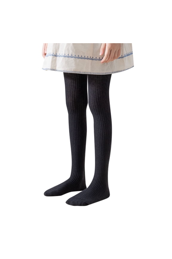 Kids Girls Tights Cotton Cable Knit Footed Pantyhose Baby Stockings Toddler Leggings,Color:Black Size:8-9 Years