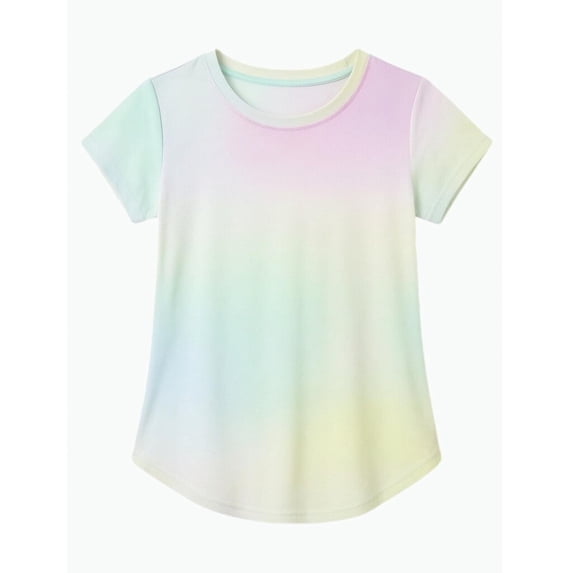 REDARER Kids Gradient Athletic T Shirt Breathable Mesh Short Sleeve Performance Tee for Sports Activities,8-9 Years