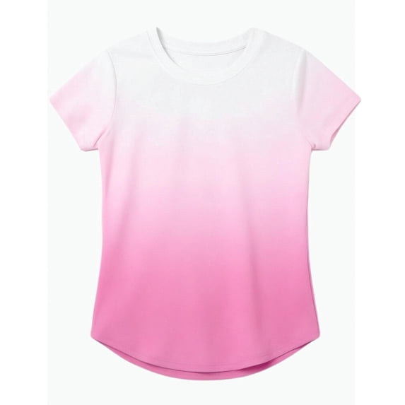 REDARER Kids Gradient Athletic T Shirt Breathable Mesh Short Sleeve Performance Top for Outdoor Play and Training,12-13 Years