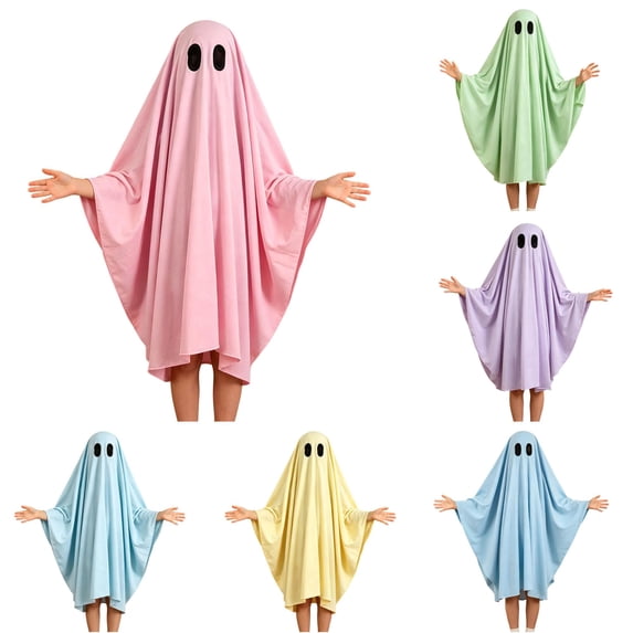 REDARER Kids Halloween Ghost Cosplay Cloak Eye Cutout Hooded Robe for Trick or Treat Stage Performance Fancy Dress Party Outfit,2-5 Years