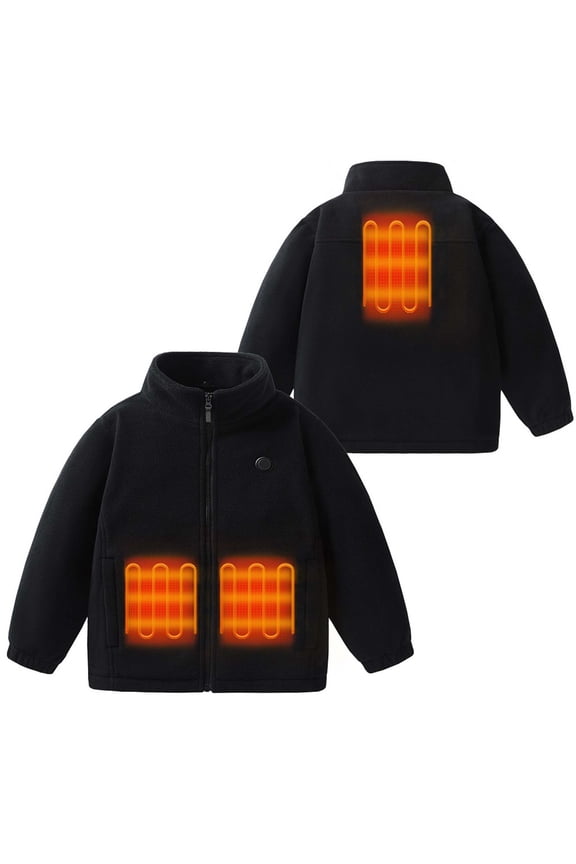 Kids Heated Jacket Rechargeable USB 3-Zone Warming Lined Long Sleeve Winter Coat For Boys Girls Outdoor,9-10 Years