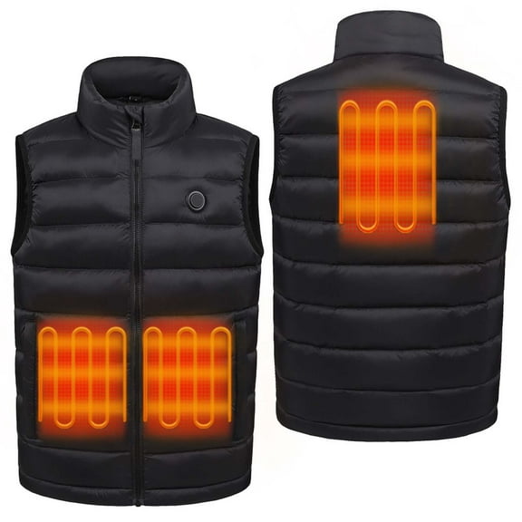 REDARER Kids Heated Vest Rechargeable USB 3-Zone Heating Lined Sleeveless Jacket Warm Winter Gear For Outdoor,11-12 Years