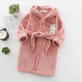 thumbnail image 1 of REDARER Kids Hooded Flannel Bathrobe with Cartoon Bear Embroidery Soft Plush Sleep Robe for Shower Lounging,6-7 Years, 1 of 4