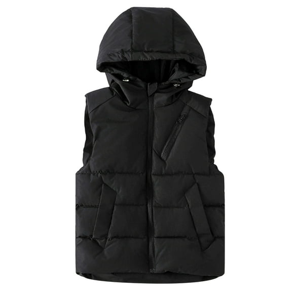 REDARER Kids Hooded Puffer Vest, Warm Insulated Sleeveless Jacket for Boys and Girls, Padded Outdoor Wear for Cold Weather,Size:8-10 Years