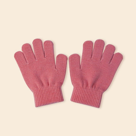 REDARER Kids Kindergarten Gloves Full Finger Winter Warm Mittens, Soft Five Fingered Handwear for Boys Girls Autumn Winter,4-8 Years