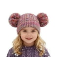 thumbnail image 1 of REDARER Kids Knitted Winter Hat with Lining & Double Pom Poms | Cute Warm Beanie for Cold Weather,One Size, 1 of 4