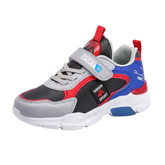 REDARER Kids' Leather Tennis Shoes - Lightweight & Breathable Sneakers for Running & Walking, Non- Casual Shoes,Color:Red,Size:7-8 Years