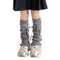thumbnail image 1 of Kids Leg Warmers Knitted Leg Warmers Loose Socks Knee High Leg Warmers for Girls,Color:3 Light Gray Size:One Size, 1 of 3