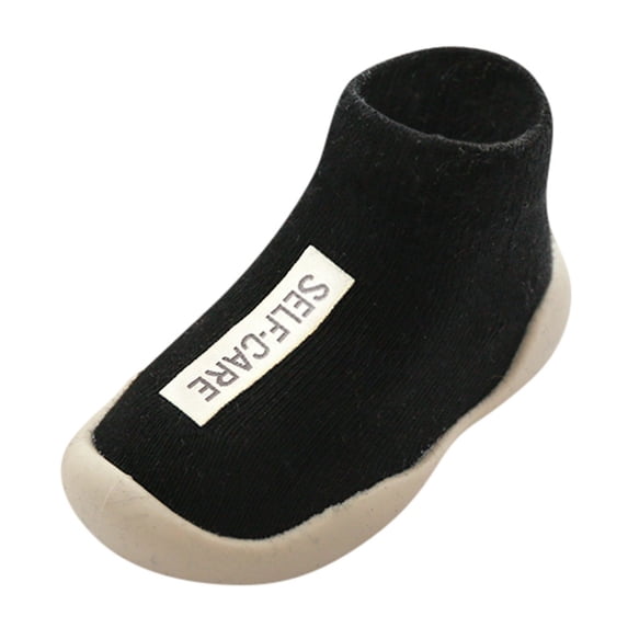 REDARER Kids' Letter Socks - Anti- Knit, Warm Solid Color with Non- Grips for Toddlers & Babies