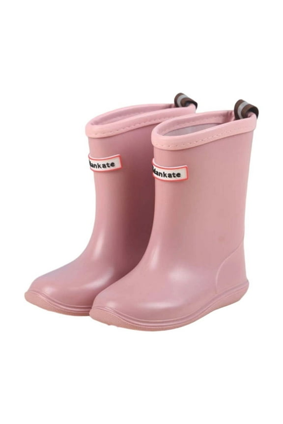 Kids Lightweight Rain Boots - Mid Calf Waterproof Shoes, Non- Elegant Design with Smooth for Boys & Girls,Size:18-24 Months