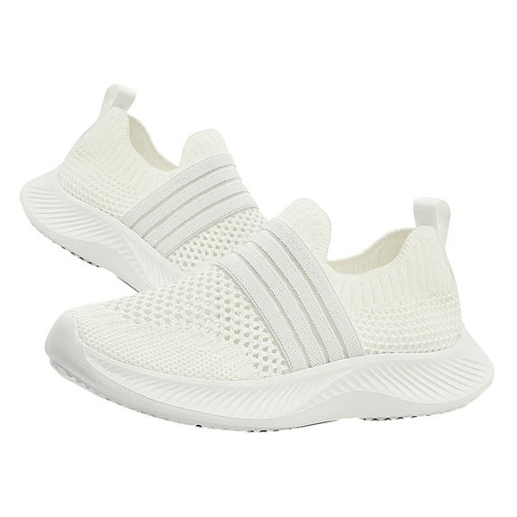 REDARER Kids Lightweight Running Shoes, Breathable & Comfortable - Sports Sneakers for Active Play,Color:White,Size:13-14