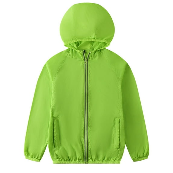 REDARER Kids' Lightweight Summer Windbreaker, Breathable UPF Sun Protection Hooded Jacket for Toddler & Children,9-10 Years