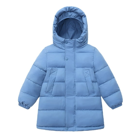 REDARER Kids Long Puffer Coat, Quilted Hooded Jacket for Boys and Girls, Winter Warm Padded Outerwear,Size:3-4 Years