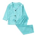 thumbnail image 1 of REDARER Kids Long Sleeve Floral Top & Pants Pajama Set, Casual Outfit with Notched Collar & Pocket for Toddler,5-6 Years, 1 of 5
