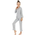 thumbnail image 1 of REDARER Kids' Long Sleeve Pajama Set Button-Down Top & Pants Soft Loose Fit Sleepwear for Boys & Girls,7-8 Years, 1 of 9