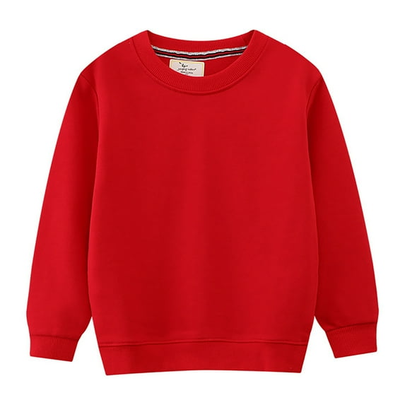 REDARER Kids Long Sleeve Shirt, Solid Color Crewneck Pullover for Boys Girls, Fall Winter Casual Top,18-24 Months