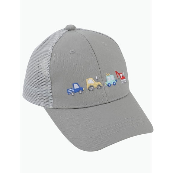 REDARER Kids Mesh Trucker Hat Construction Vehicle Embroidery Adjustable Sun Cap for Boys Girls Outdoor,2-8 Years