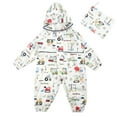 thumbnail image 1 of REDARER Kids' One-Piece Rain Suit Animals Print Waterproof Hooded Jumpsuit with Storage Bag for Outdoor Play,4-5 Years, 1 of 5