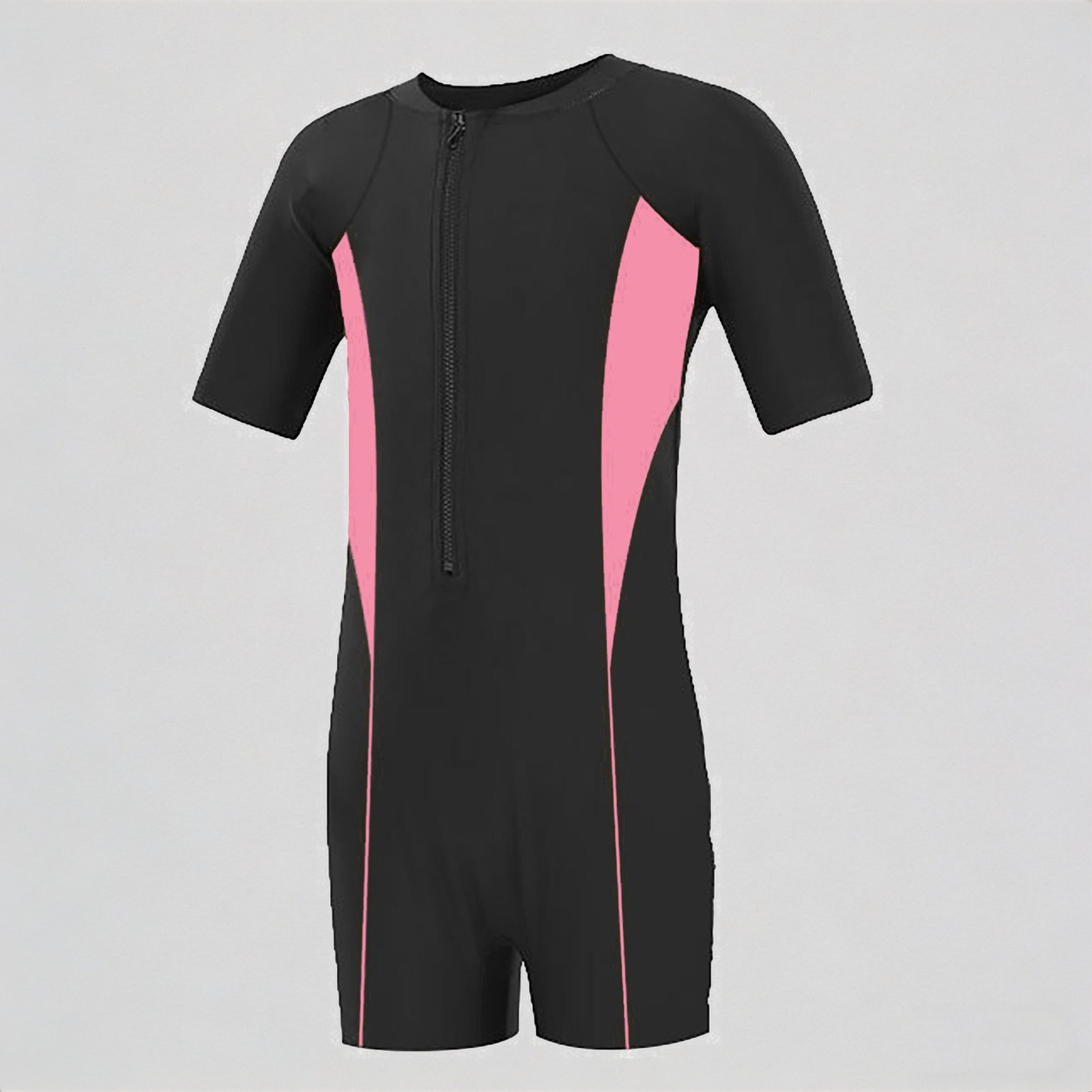 REDARER Kids' One-Piece Short-Sleeve Swimsuit – Color-Block Design ...