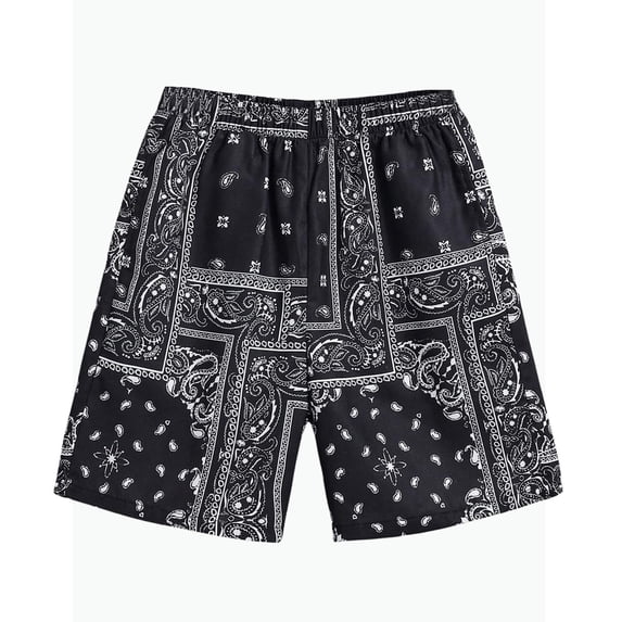 REDARER Kids Paisley Print Elastic Waist Shorts Casual Breathable Summer Playwear for Boys Girls,13-14 Years