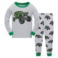 thumbnail image 1 of REDARER Kids Pajama Set Truck Print Long SleeveTwo Piece Cartoon Sleepwear for Boys Girls Toddler Nightwear,, 1 of 2