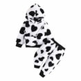 thumbnail image 1 of REDARER Kids Plush Hoodie Set, 3 Piece Outfit with Long Sleeve Hoodie Pants and Bag, Warm Cute Love Print,6-9 Months, 1 of 9