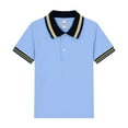 thumbnail image 1 of REDARER Kids' Polo Shirt - Short Sleeve Button-Down Top, Soft Breathable Striped Shirt for Casual & School, Comfortable Summer Wear,Size:13-14 Years, 1 of 2