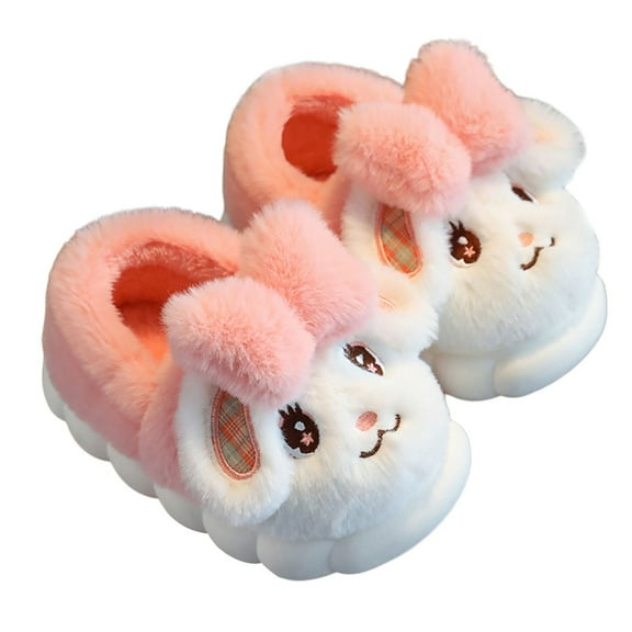 REDARER Kids Rabbit Slippers, Cozy Lined Indoor Shoes with Soft Sole, Warm House Footwear for Boys and Girls,Size:4-4.5 Years
