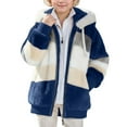 thumbnail image 1 of REDARER Kids Reversible Hooded Jacket, Two-Tone Color Block Coat for Girls & Boys, Zipper Pockets All Season Cozy Warm Outerwear,Size:7-8 Years, 1 of 6