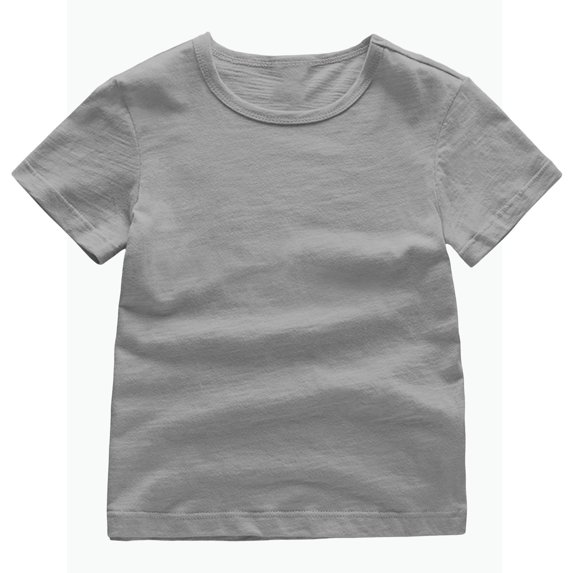 REDARER Kids Short Sleeve Crew Neck T-Shirt Solid Soft Breathable Casual Daily Top,2-3 Years