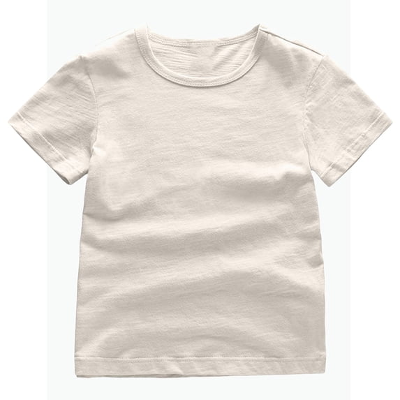 REDARER Kids Short Sleeve Crew Neck T-Shirt Solid Soft Breathable Casual Daily Top,4-5 Years