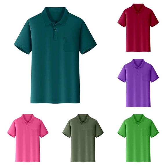 REDARER Kids Short Sleeve Pocket Polo Shirt Soft Breathable Daily Play School Casual Tops School Uniform,11-12 Years