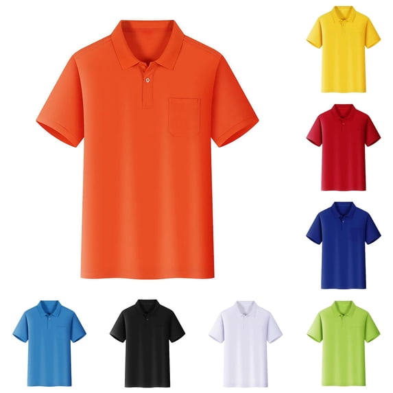 REDARER Kids Short Sleeve Pocket Polo Soft Breathable Button Placket Summer School Casual Tops School Uniform,11-12 Years