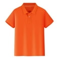 thumbnail image 1 of REDARER Kids Short Sleeve Polo Shirt - Solid Color Casual Top with Button Closure, Soft Comfortable Fabric for Everyday Wear,Size:4-5 Years, 1 of 6